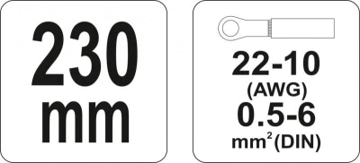 Yato Kleště konektorové 230mm, 22-10(AWG), 0,5-6,00mm2