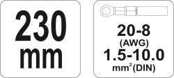 Yato Kleště konektorové 230mm, 22-8(AWG), 1,5-10,00mm2