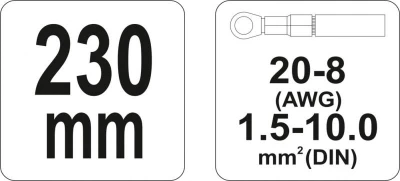 Yato Kliešte konektorové 230mm, 22-8(AWG), 1,5-10,00mm2