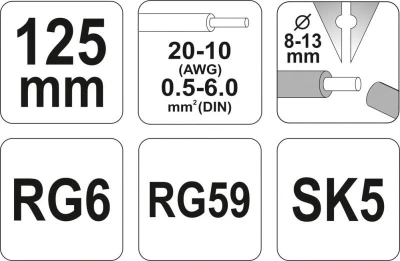 Yato Kleště odizolovací 125 mm, průměr 0,5-6,0 mm