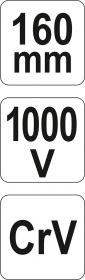Yato Kleště prodloužené rovné 160mm VDE (1000V)