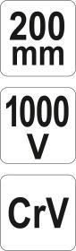Yato Kleště prodloužené rovné 200mm VDE (1000V)