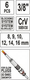 Yato Klíč na svíčky sada 6ks 8-16mm