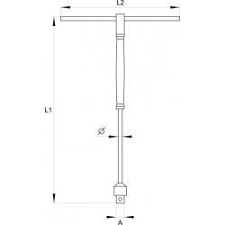 Yato Klíč nástrčný 1/4[34] (6,3 mm) s rukojetí typ [34]T[34]