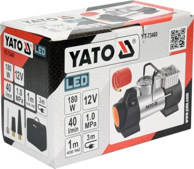 Yato Kompresor 12V s LED svítilnou 180W