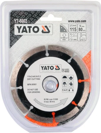 Yato Kotúč rezný diamantový 115 x 22,2 x 2,1 mm