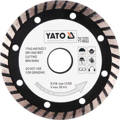 Yato Kotouč řezný diamantový 115 x 22,2 x 2,4 mm turbo Yato Kotouč řezný diamantový 115 x 22,2 x 2,4 mm turbo