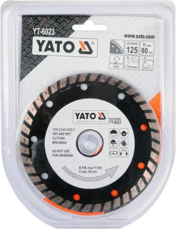 Yato Kotouč řezný diamantový 125 x 22,2 x 2,6 mm turbo