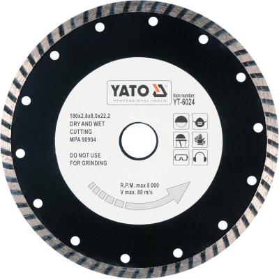 Yato Kotouč řezný diamantový 180 x 22,2 x 2,8 mm turbo Yato Kotouč řezný diamantový 180 x 22,2 x 2,8 mm turbo