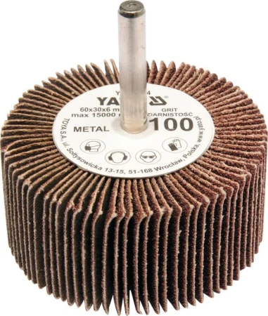 Yato Kotouč lamelový radiální 60x30 P-100 s hřídelí 6 mm