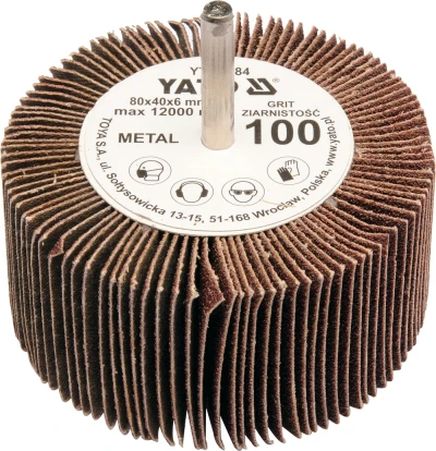 Yato Kotouč lamelový radiální 80x40 P-100 s hřídelí 6 mm
