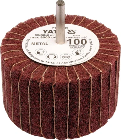 Yato Kotouč lamelový radiální 80x50 P-60 s hřídelí 6 mm Yato Kotouč lamelový radiální 80x50 P-60 s hřídelí 6 mm