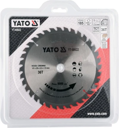 Yato Kotouč na dřevo TCT 185 x 20 mm 36z