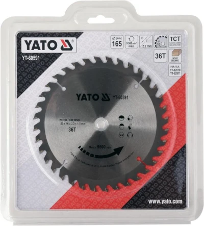 Yato Kotouč na dřevo TCT 165 x 16 mm 36z (pro YT-82810, YT-82811)