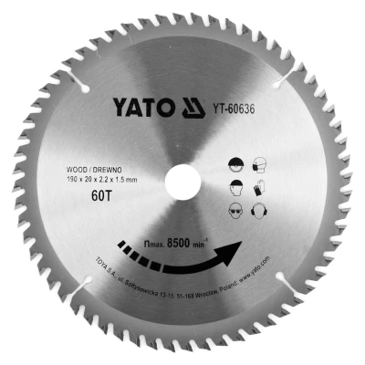 Yato Kotouč na dřevo TCT 190 x 20 mm 60z