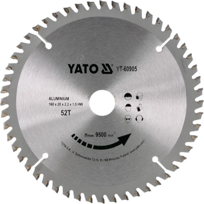 Yato Kotouč na hliník 160 x 20 mm 52z