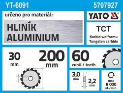 Yato Kotouč na hliník 200 x 30 mm 60z
