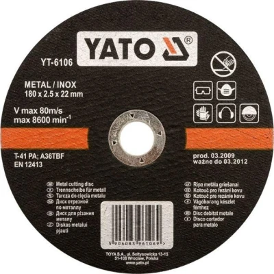Yato Kotouč řezný na kov 180 x 22 x 1,5 mm INOX Yato Kotouč řezný na kov 180 x 22 x 1,5 mm INOX