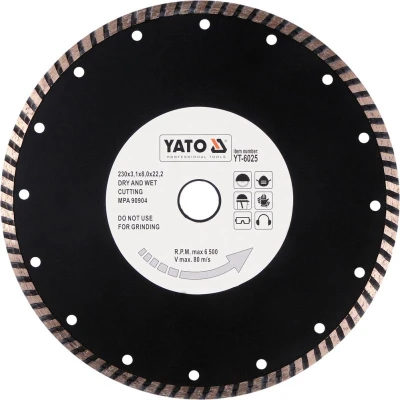 Yato Kotouč řezný diamantový 230 x 22,2 x 3,1 mm turbo