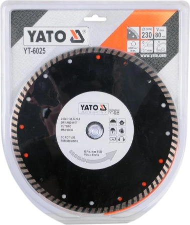 Yato Kotouč řezný diamantový 230 x 22,2 x 3,1 mm turbo