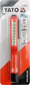Yato Lampa ruční 8 LED, s klipem, 80 lm