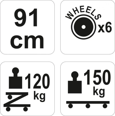Yato Lehátko/křeslo pojízdné (skládací) 91cm