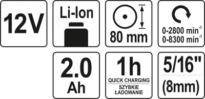 Yato Leštička 12V AKU dvourychlostní