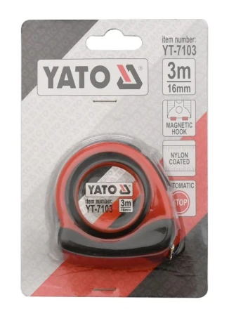 Yato Metr svinovací 3 m x 16 mm autostop