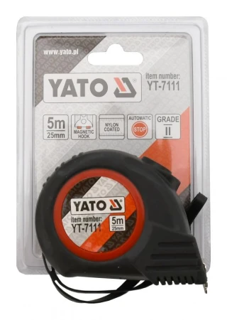 Yato Metr svinovací 5 m x 25 mm autostop