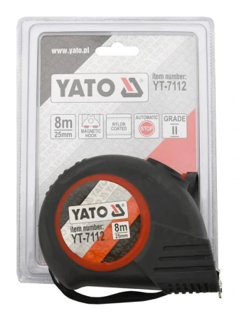 Yato Metr svinovací 8 m x 25 mm autostop