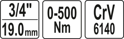 Yato Momentový klíč 3/4[34] výchylný 0-500Nm