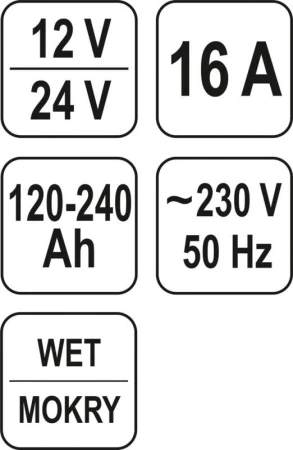 Yato Nabíječka 16A 12/24V