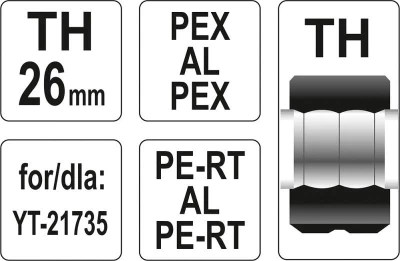 Yato Náhradní čelisti k lisovacím kleštím YT-21735 typ TH 26mm