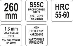 Yato Nůžky na plech 260 mm zahnuté