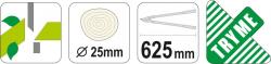Yato Nůžky na větve 625mm (průměr 25mm) šikmý stříh AL rukojeti