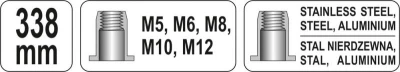 Yato Nýtovací kleště pákové M5-M12 338mm