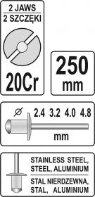 Yato Nýtovací kleště ruční 250 mm