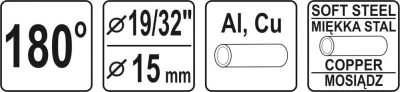 Yato Ohybačka na trubky Al, Cu, 180°, pr. 9/32[34] - 15mm