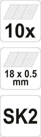 Yato Ostří lomené náhradní 18 x 0,5mm 10 ks