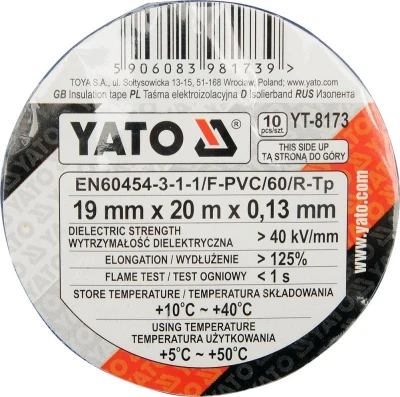 Yato Páska izolační 19 x 0,13 mm x 20 m barevná 10 ks