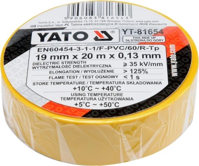 Yato Páska izolačná 19 x 0,13 mm x 20 m žltá