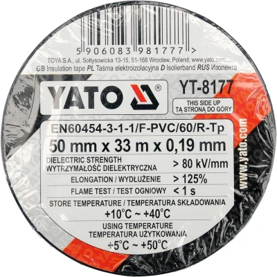 Yato Páska izolační 50 x 0,19 mm x 33 m černá