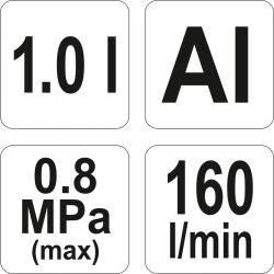 Yato Pískovací pistole se zásobníkem 1.0L 160l/min