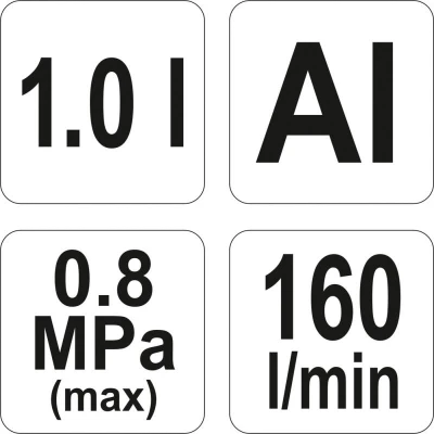 Yato Pískovací pistole se zásobníkem 1.0L 160l/min