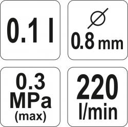Yato Pistole na lakování s nádrží 0,1l 0.8mm