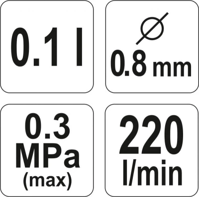 Yato Pistole na lakování s nádrží 0,1l 0.8mm