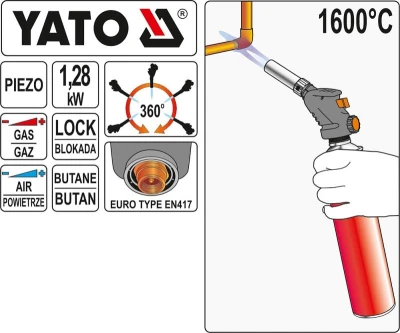 Yato Plynový hořák PROPAN-BUTAN 1,28kW