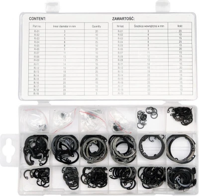 Yato Pojistné kroužky INTERNAL sada 300ks, R1-R19, pr. 3 -32mm Yato Pojistné kroužky INTERNAL sada 300ks, R1-R19, pr. 3 -32mm