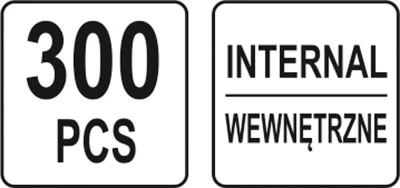 Yato Pojistné kroužky INTERNAL sada 300ks, R1-R19, pr. 3 -32mm