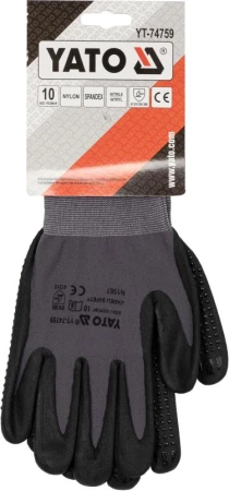 Yato Pracovní rukavice nylon/nitril vel.10 černé